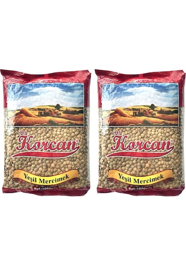 Korcan Yeşil Mercimek 2 x 1 KG