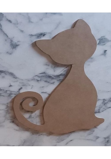 Hobi Adn Dekoratif Pano Kedi Cnc Kesim Ahşap Ham Mdf Model El Yapım
