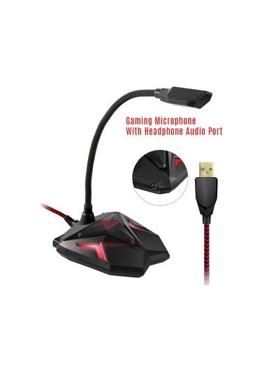 Reedark Oyun Mikrofonu - Usb Pc Mikrofon, Led Işıklı, 360 Ayarlanabilir, Sessiz Mod, Kulaklık Çıkışı