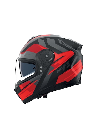 Nolan N80.8 Trittico 357 Kapalı Kask Siyah  Kırmızı