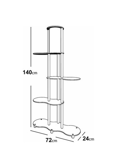 Yeni Travers Raflı Lambader Safir Meşe Şapka Rengi