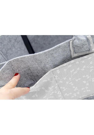 Nessiworld Babyjem Keçe Anne Bebek Bakım Çantası 772 Gri Çiçek-39727