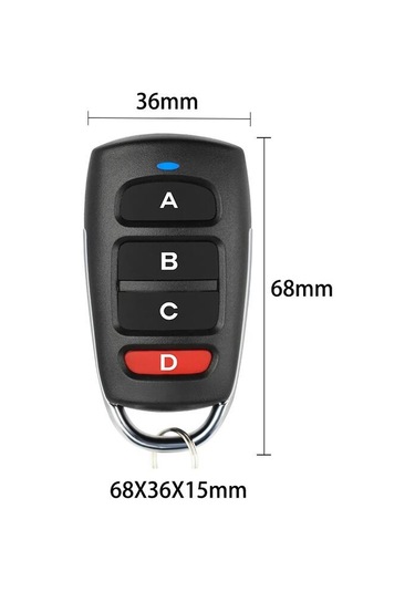 Rf 433 Mhz Üniversal Kopyalanabilir Kumanda 4 Kanal Siyah Büyük