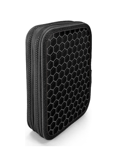 Coral High İki Katlı Düzenleyici Kalem Kutusu - Siyah Beyaz Futbol Baskılı, Erkek Çocuk, Siyah Beyaz Futbol Baskılı Siyah - Gri