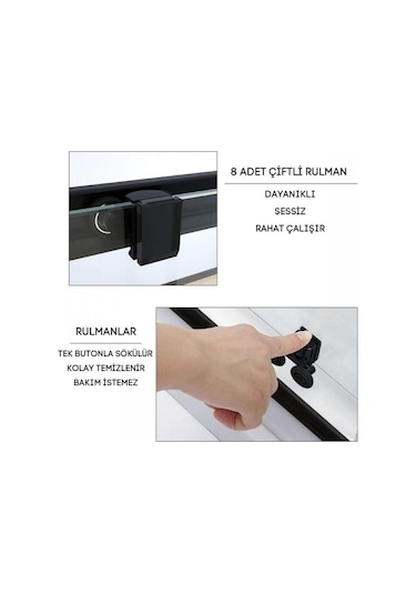 Durul Duşakabin Kare Siyah Çizgi 5Mm Buzlu Siyah