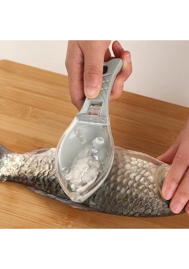 Plastik Balık Pulu Temizleyici Kazıyıcı Pratik Mutfak Aleti Beyaz