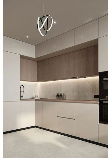 Ey Shop Siyah Venüs Model 3 Renk Led Kumandalı Avize Siyah