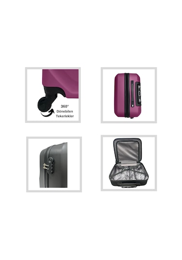 Anhelo Traveller Abs Hostes-pilot Boy Valiz Pembe Pembe