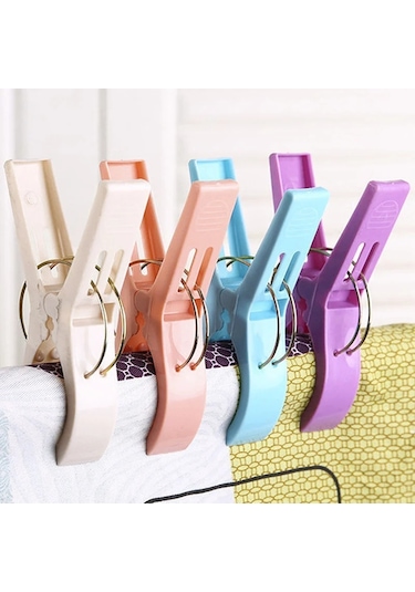4 Parçalı Set-b-satış 4 Adet/takım Plastik Askı Klipleri Çamaşır Elbise Plaj Havlusu Pimleri Yaylı Kelepçe Büyük Klipler Varış