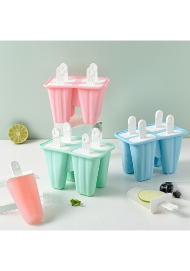 Moveevo 6 Hücrelü Kuzey Avrupa Yeşili Silikon Buzluk Seti - Evde Buz Çubuğu Ve Dondurma Yapımı İçin Pratik Materyal Çok Renkli