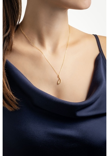 So Chic Mistik Balık 18 Ayar Sarı Altın Kaplama 45 Cm Gümüş Kolye Sarı