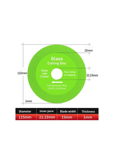 Folinda Cam, Seramik, Mermer Ve Jade Kesim İçin Elmaslı 115mm Ultra İnce Testere Bladesı - Çatlamaz, Hızlı Ve Hassas Kesim, 1 Adet