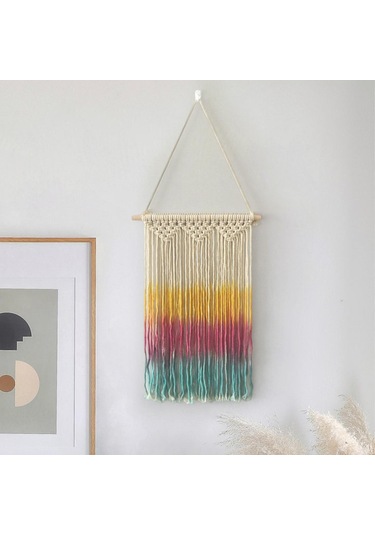 Homyl Makrome Duvar Askısı Renkli Yılbaşı Vurguları Bohem