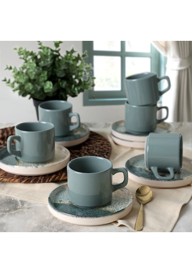 Keramika Colored Çay Takımı 12 Parça 6 Kişilik 19781