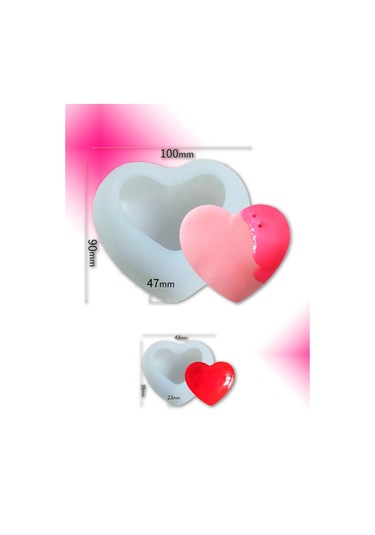 Shıne Luna Kalp Şeklinde Puding Ve Jöle Yapımı İçin Silikon Kalıp. 318440255 Beyaz