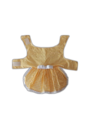 Sarı Beyaz Kareli Fiyonklu Kedi Köpek Kıyafeti Elbisesi Medium/m