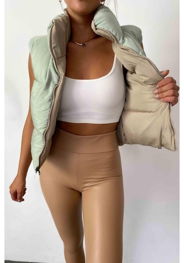 Gülsüm Aydın Kadın Yüksek Bel Içi Şardonlu Fırsat Ürün Toparlayıcı Tayt Sütlü Kahve