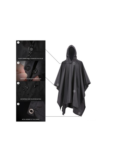 Vkemall Dış Mekan 4-in-1 Yağmurluk: Çadır Tarp, Piknik Battaniyesi, Güneş Barınırı - Su Geçirmez, Kırılmaya Dayanıklı 210t Poliester Açık Mavi Açık Mavi