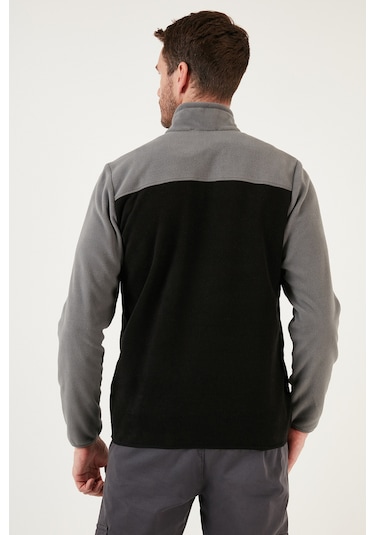 Buratti Regular Fit Anti-Pilling Tüylenme Yapmayan Dik Yaka Şardonlu 2'Li Paket Erkek Polar 5906016S2 Gri Siyah-Haki