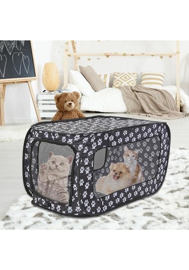 Pet Çadır Pet Çit Katlanabilir Kedi Köpek Seyahat Kafesi Dikdörtgen Ayak İzleri 87 Cm Pet Çadır Pet Çit Katlama Kedi Kafesleri Ve Köpek Kafesleri Evler, Kennels & Amp Kalemler