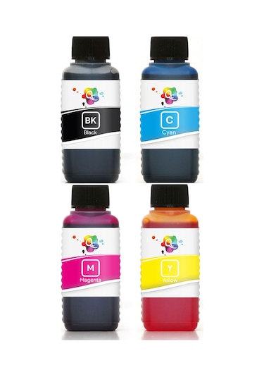 QC HP Tanklı Yazıcı Uyumlu EKONOMİK Mürekkep Seti 100ml 4 Renk