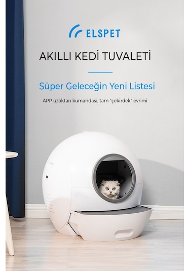 Els Pet Smart Pro Akıllı Otomatik Kedi Tuvaleti App Kontrol Uv Temizleme