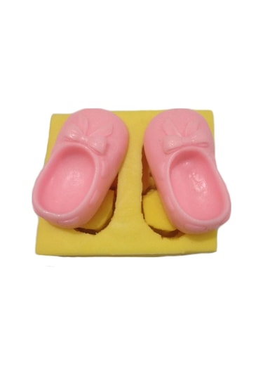Kız Bebek Ayakkabısı Şeklinde Silikon Pasta Ve Seker Hamuru Kalibi 6x3,5x2 Cm 6
