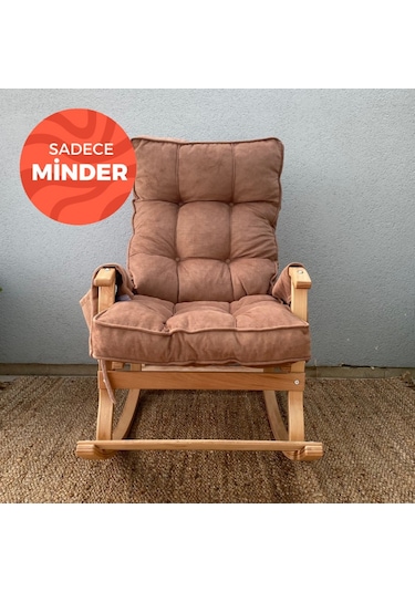 Reyo Home Sallanan Sandalye Minderi Kapitone Çift Cepli Kahve