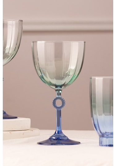 Rakle Elite 4'lü Su Kadehi Seti Mavi 270 Cc Renkli