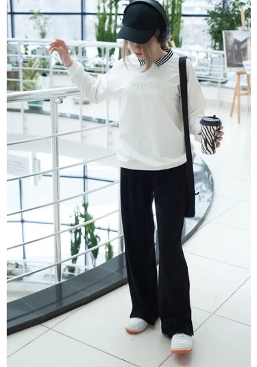 Intormul'tibrend Okul İçin Oversize Kazak 150116522 Beyaz