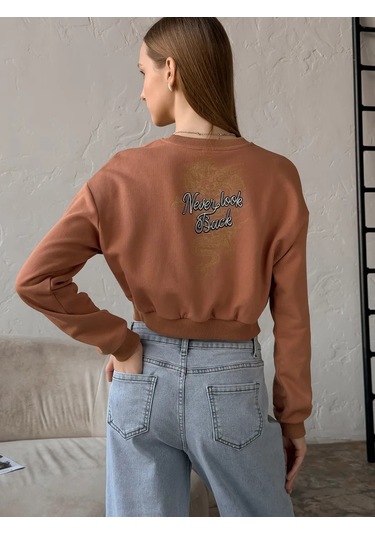 Crb-wear Baskılı Kısa Sweatsh 320425039 Kahverengi