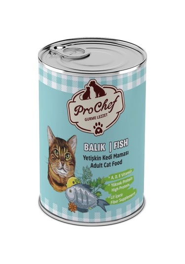 Prochef Balık Etli Kıyılmış Konserve Yetişkin Kedi Maması 24 x 415 G
