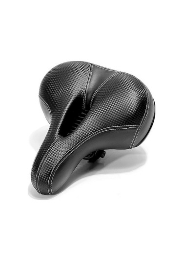 Ankatek Geniş Büyük Bisiklet Selesi Koltuk Pedi Ergonomik Oluk Çift Yaylı Darbeye Dayanıklı Yumuşak Rahat Bisiklet Minderi Siyah Fc Siyah Siyah
