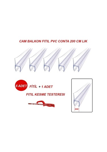 Cam Balkon Pvc Plastik Conta Fitil -200Cm Lik -5 Adet -H 8Mm (428950477)