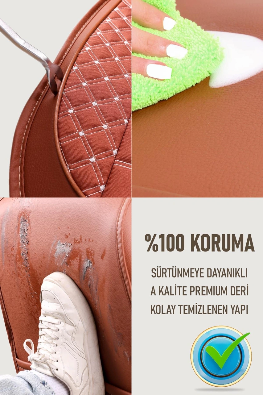 Suzuki Maruti Uyumlu Lüx Deri Oto Koltuk Kılıfı Ön Arka Takım Elit Taba