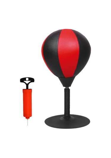 Konesam Ofis Stres Çözücü Pu Deri Masaüstü Savaş Topu - Geri Tepki Yaylı Süngerli Egzersiz Aleti