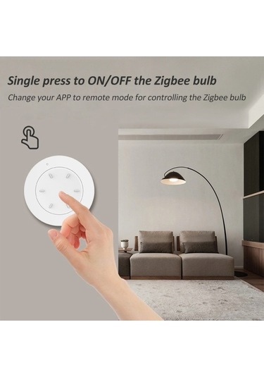 Pazly Zigbee Kablosuz Akıllı Düğme Dimmer Anahtar Beyaz 1-gang Ev Kontrolü 1-gang