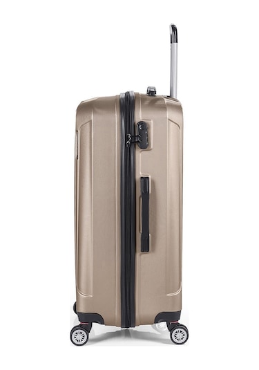 Polo&sky Spring Model Gold Renk Orta Boy Valiz Bavul Kahverengi