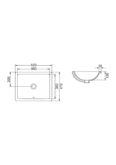 Turavit Hilton Kare Tezgâh Altı Lavabo 41x52 Cm 5027 Diğer