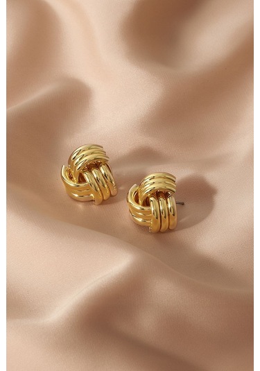 Chavin Gold Bijuteri Retro Tarz Bayan Küpe Ev21sr Gold