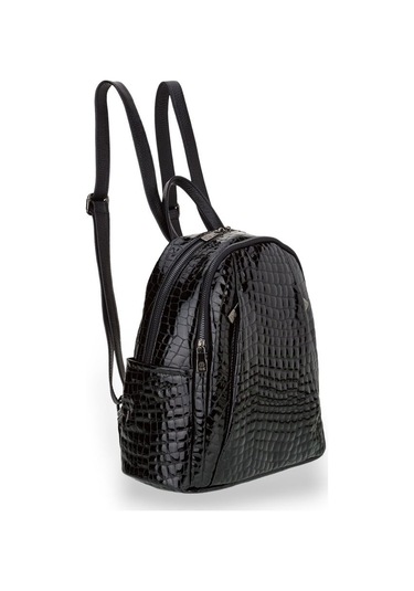 Bilik Deri Siyah Kroko Deri/rugan Kadın Sırt Çantası Blm01 9550-1 Siyah Kroko Deri/rugan Siyah