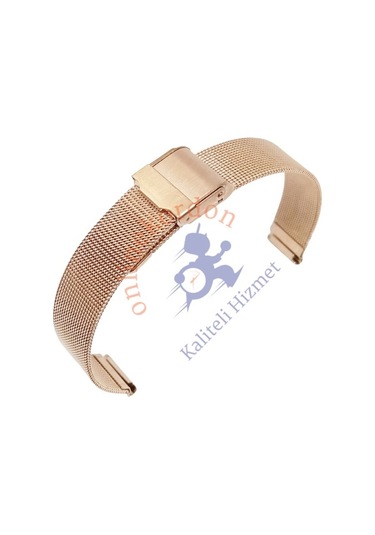 Hasır Ince Örgü Rose Gold Kaplama Saat Kordonu