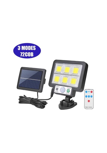 56led/72/108/117cob Güneş Enerjili Bölünmüş Duvar Lambası 3 Modlu Açık Hava Su Geçirmez Hareket Sensörü Bahçe Acil Sokak Lambası Uzaktan Kumandalı Duvar Lambası 72cob With Remote