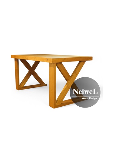 Neiwel Wood Doğal Ahşap Çalışma Ve Ofis Masası-80cm-220cm Açık Ceviz