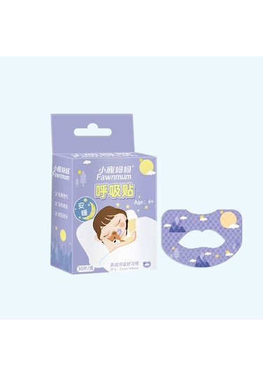 Sones 30 Adet / Kutu Fawnmum Ağız Solunum Yaması Gece Durdurucu Horlama Yaması Anti-horlama Kapalı Ağız Yaması, Renk: Çocuklar Mor