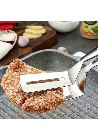 Trendooze Gaojunshop01 Gümüş Paslanmaz Çelik Spatula Seti Yapışmaz Maşalar Gümüş