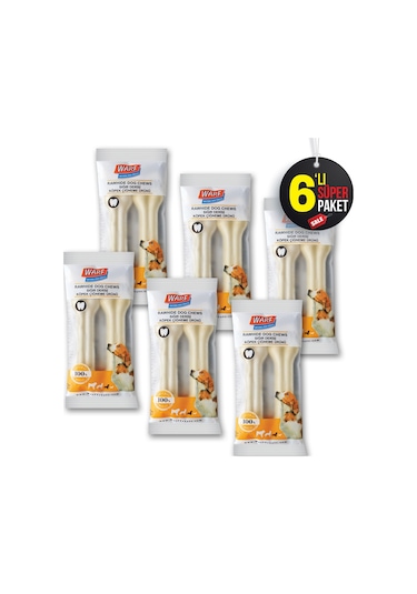 Warf Natürel Sığır Derisi Köpek Çiğneme Ürünü Beyaz 12.5 CM 6 x 2'li