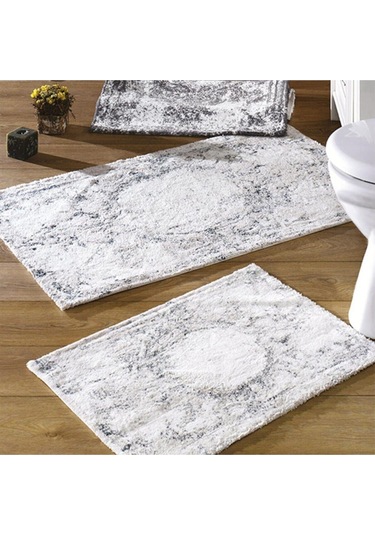 Zebra Casa Anna Bej Mavi Ikili Banyo Paspas Seti Bej/mavi