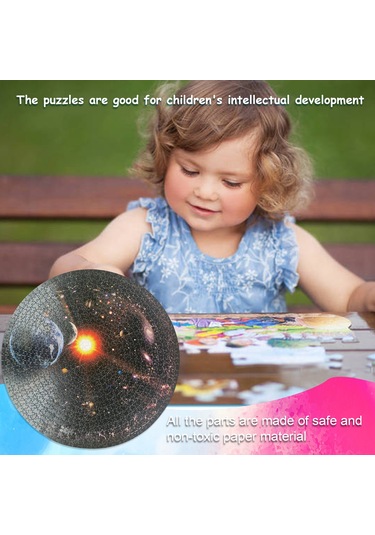 Xiyyadms Uzay Tema 1000 Parça Dıy Puzzle - Zeka Geliştirici Ev Dekoru - 67.6cm Çaplı Duvar Resmi