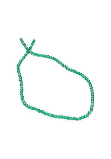 4 Mm Petrol Yeşili Basık Kristal Cam Boncuk 1 Dizi - 110 Adet